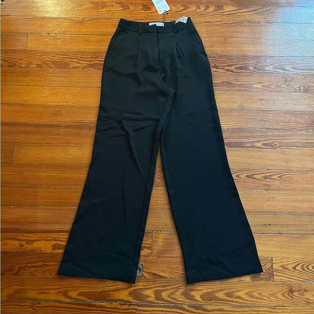 Zara Black Wide-Leg Trousers XS